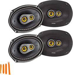 KICKER 46CSC6934 - Two Pairs of CS-Series CSC693 6x9-Inch (160x230mm) 3-Way Speakers, 4-Ohm (2 Pairs)