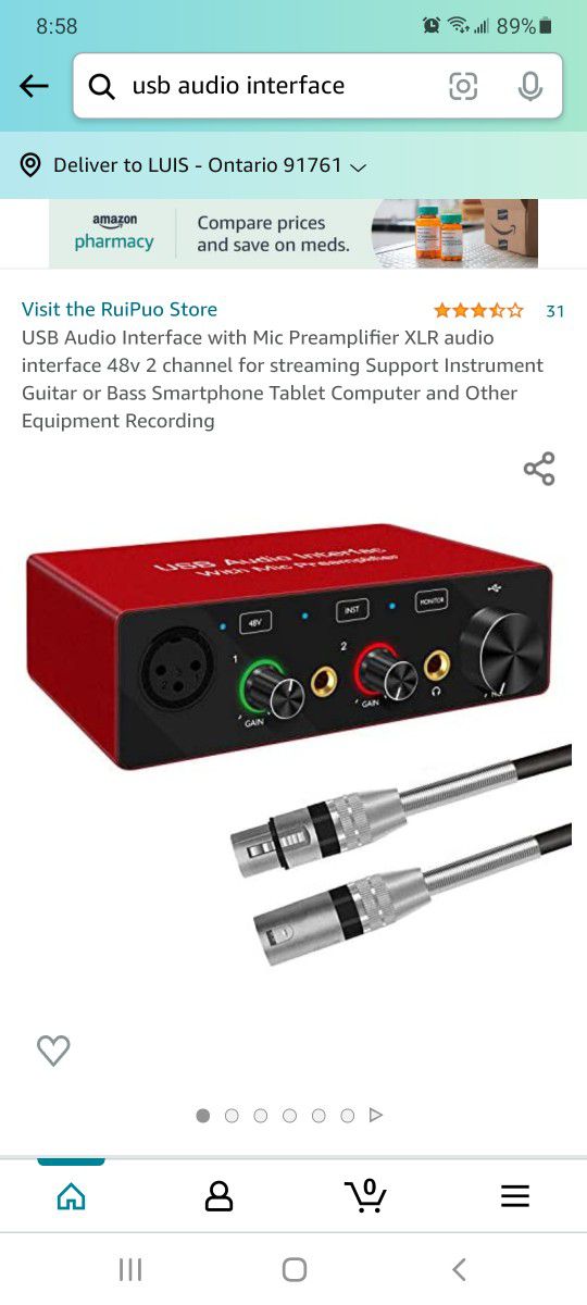 USB Audio Interface With Mic Preamp