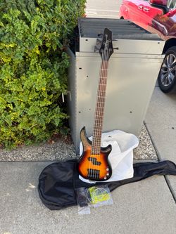 Glen Burton 5 String Bass Guitar with Gig Bag