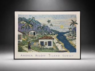 Andrea Beloff "Island Sunset" Framed Art Poster
