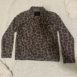 BLANKNYC Brown/Black Leopard Print Denim Jacket- Like New $20