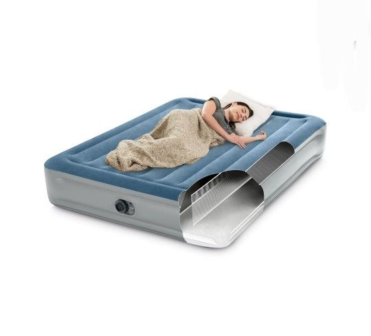 Intex 15" Queen Essential Rest Dura-Beam Deluxe Airbed Mattress with Built in Pump