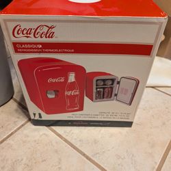 New In Box Mini Coca-Cola Fridge Holds 6 -12oz Cans