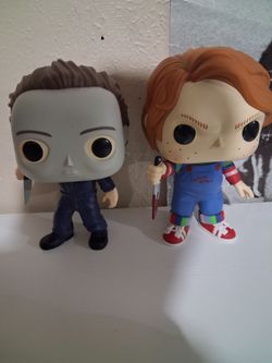 Funko pop childs play 2 10inch and Micheal Myers  10inch