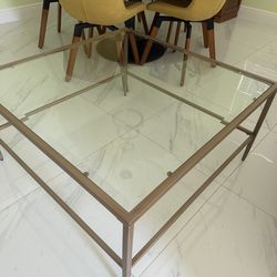 Glass top coffee table