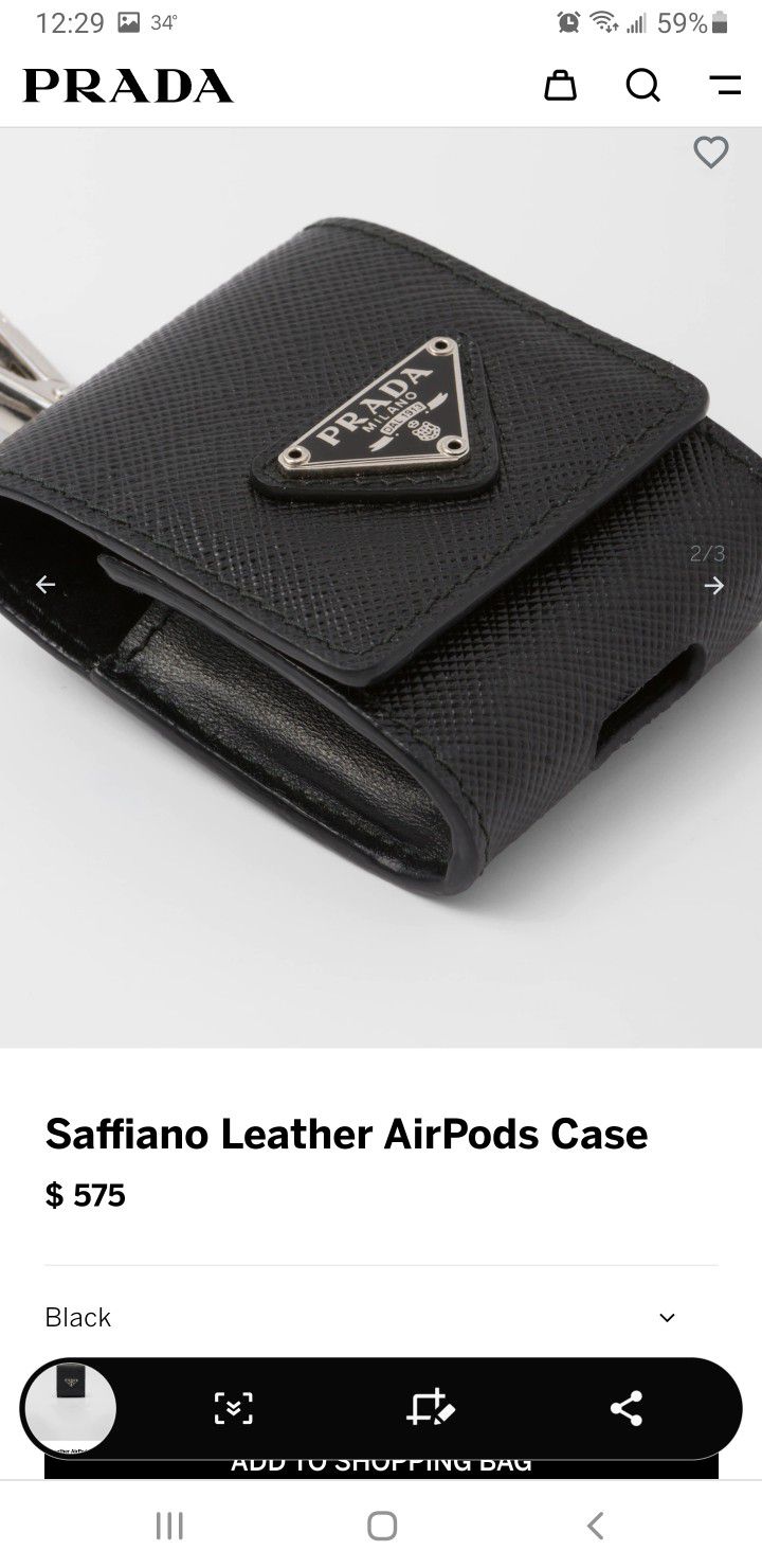 Prada Saffiano Leather Airpods Case in Pink