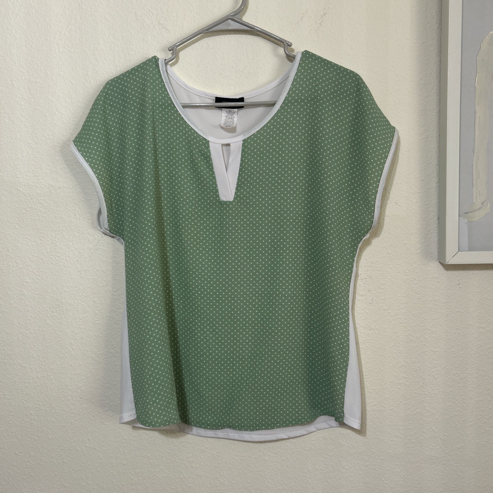 Espresso Green and White Women's Blouse