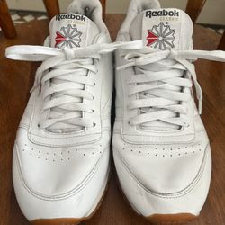 Mens White Reebok Classic Shoes Size 10 1/2