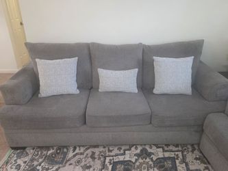 Grey Fabric Sofa and Loveseat Set