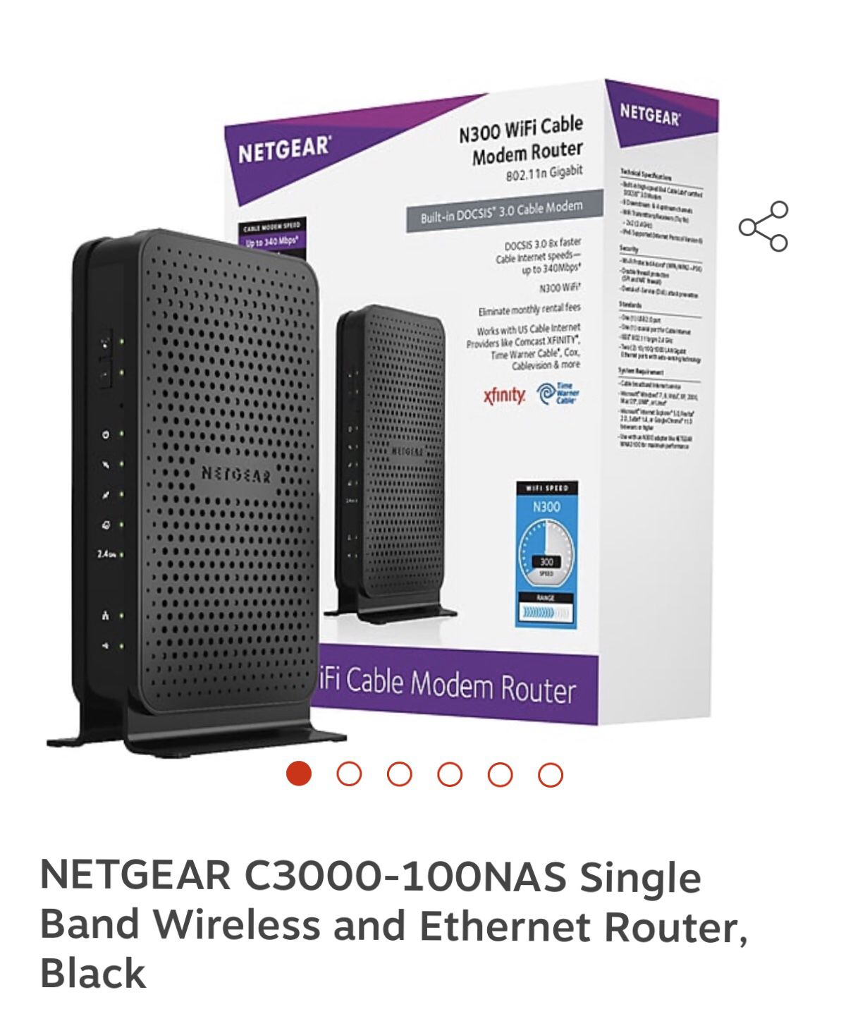 Cable/WiFi Modem- Netgear Model C3000