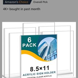 8.5 x 11 Acrylic Sign Holder Clear Display Table Signs Stand
