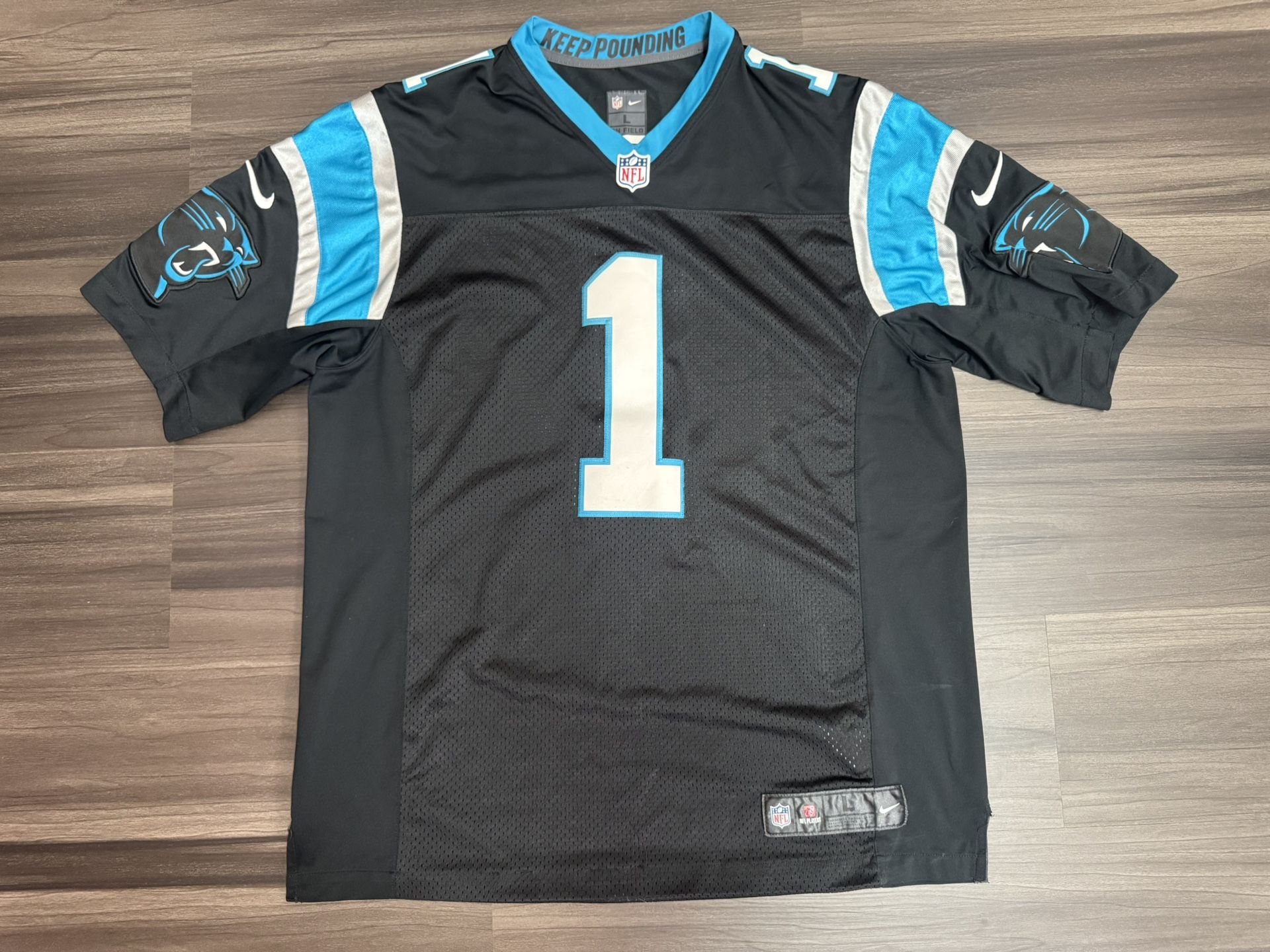 Nike On-Field Carolina Panthers Cam Newton #1 Home Stitched Jersey Men’s L