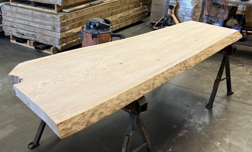 9’ LIVE EDGE SLAB NATURAL SOLID WOOD DINING CONFERENCE TABLE