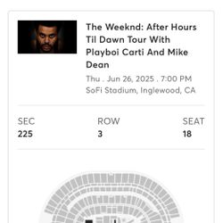 Weeknd Concert ticket for June 26th