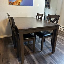 Dark Grey Dining Room Table 6 Chairs