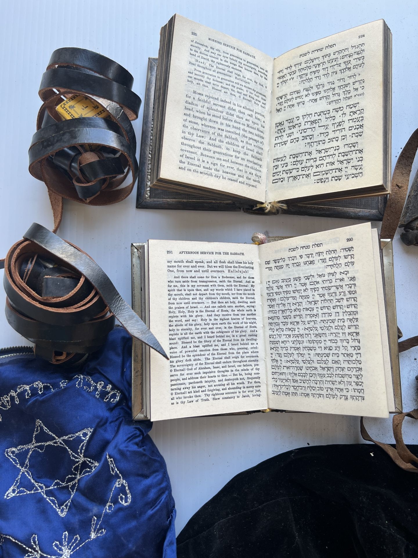 Vintage Teffilin Tfilin Tefilin Tfillin Tefillin Velvet Jerusalem Torah Straps