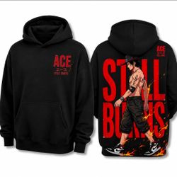 Ace Still Burns Anime Graphic Hoodie