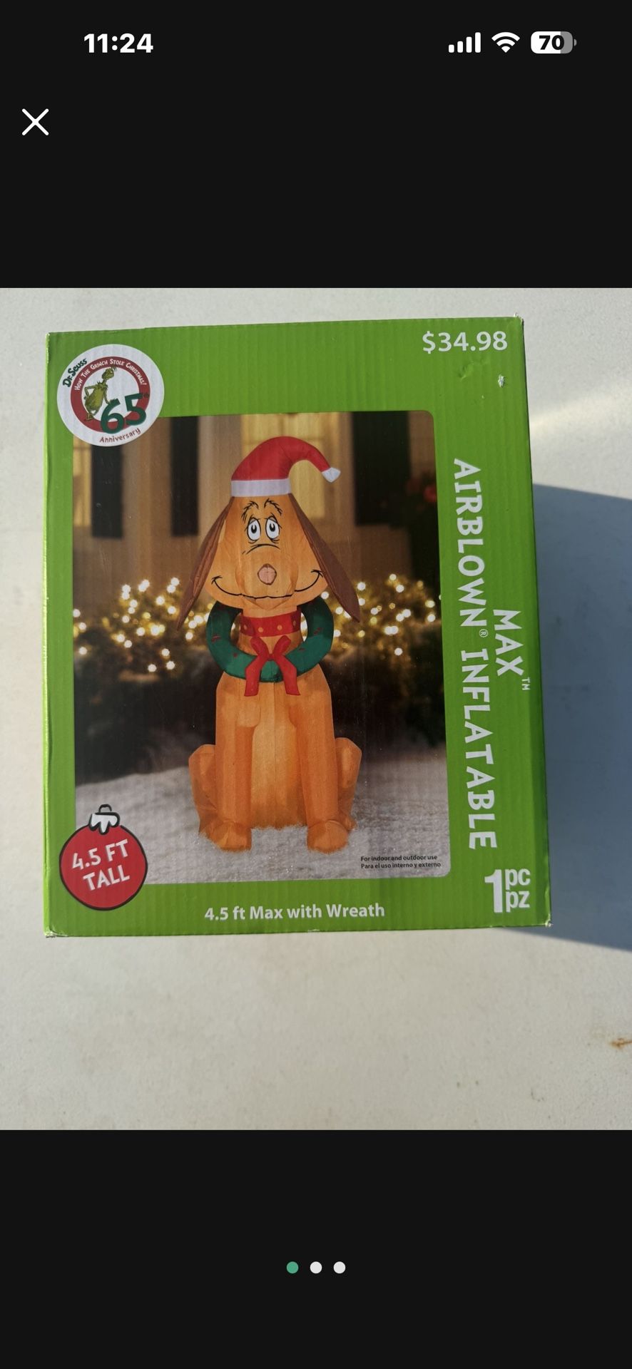 4.5’ Max With Wreath Air Blown Inflatable