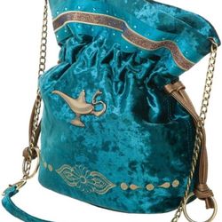 Disney Alladin Teal Velvet Tote Bag 