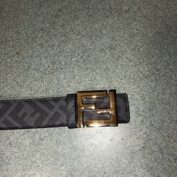 Men Black Fendi belt with Gold Buckle