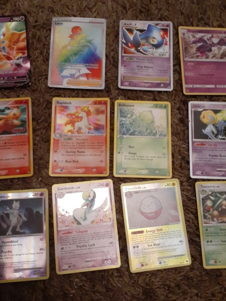 Pokemon Cards Theres A Full Art And V And X And Mewtew And Bilbisour
