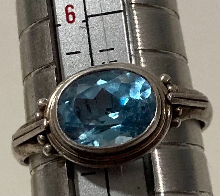 Vintage Sterling Silver Ring, Nice Baby Blue Stone Design, Size 7, Nice Design, Quality, Jewelry, Accessory, Stamped 925, Clothing, 1130, Engagement R