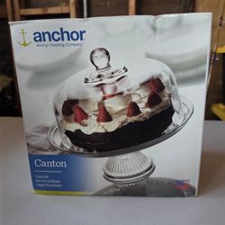 Anchor Hocking Canton Cake Stand- NEW- 12.5"