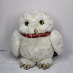 2000 Gund Warner bros. Harry Potter Hedwig White Owl Plush 8" Stuffed Animal