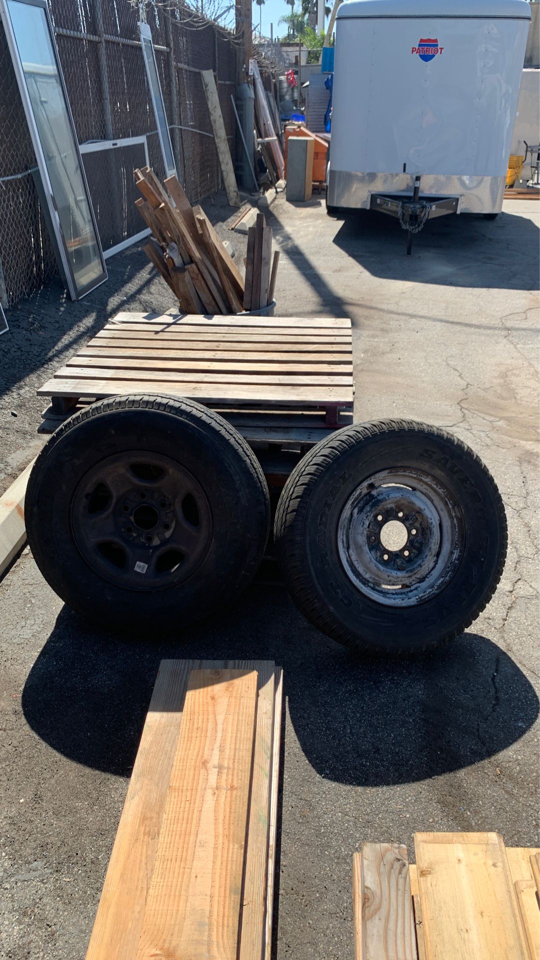 2 spare trailer tires, 6 lug