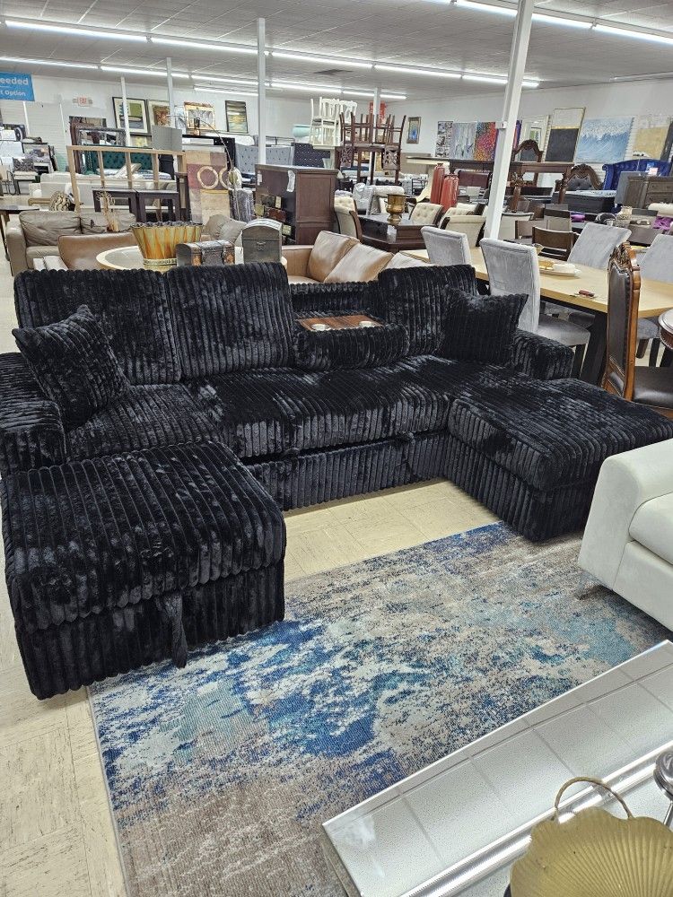 New Sectional With Pullout Bed And Storage