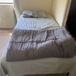 Twin Size Bed Frame And IKEA Mattress 