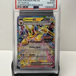 Pokemon Prismatic Evolutions Stamped Promo Jolteon EX PSA 10
