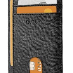 Buffway Slim Small Wallet Unisex Minimalist Leather Front Pocket/ID Window New