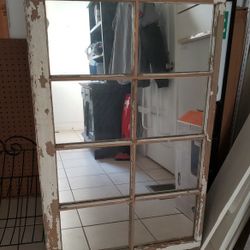 Farmhouse Vintage Window Mirror 46x28