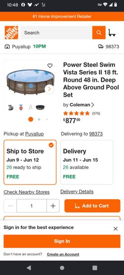 Coleman 18', 48" deep pool with viewing porthole