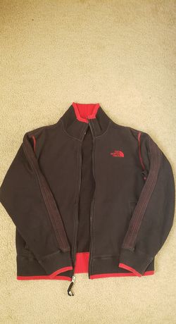 The north face jacket men full zip black w/ red size M