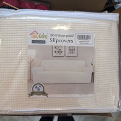 Oversized SOFA SLIPCOVER by Easy Going -100% waterproof Beige White