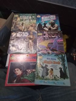 Vintage Read-Along Book and Record Sets Lot of 6