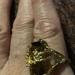 New Zircon Ring 18KGF,  Size 8 - Unique