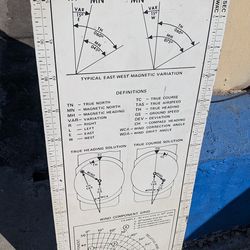 Vintage aeronautics chart board graph poster diagram airplane decor plane decoration APR chart pilot's aero products research pilot heading wind graph