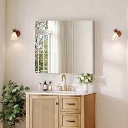 36" Frameless Medicine Cabinet with Mirrors 3-Door Bathroom Wall Cabinet