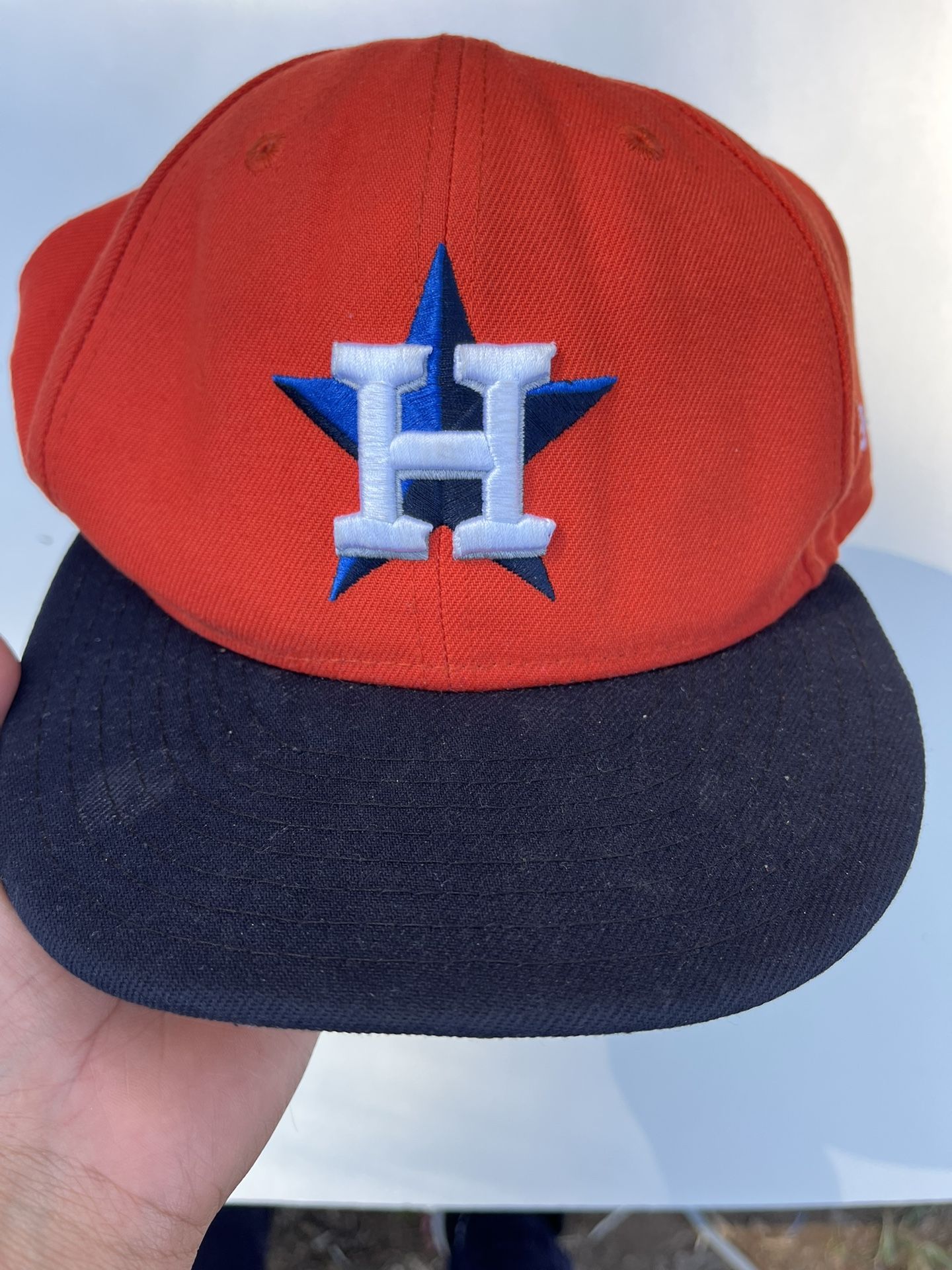 Houston Astros On Field Baseball Cap 7 3/4 Used Orange And Black