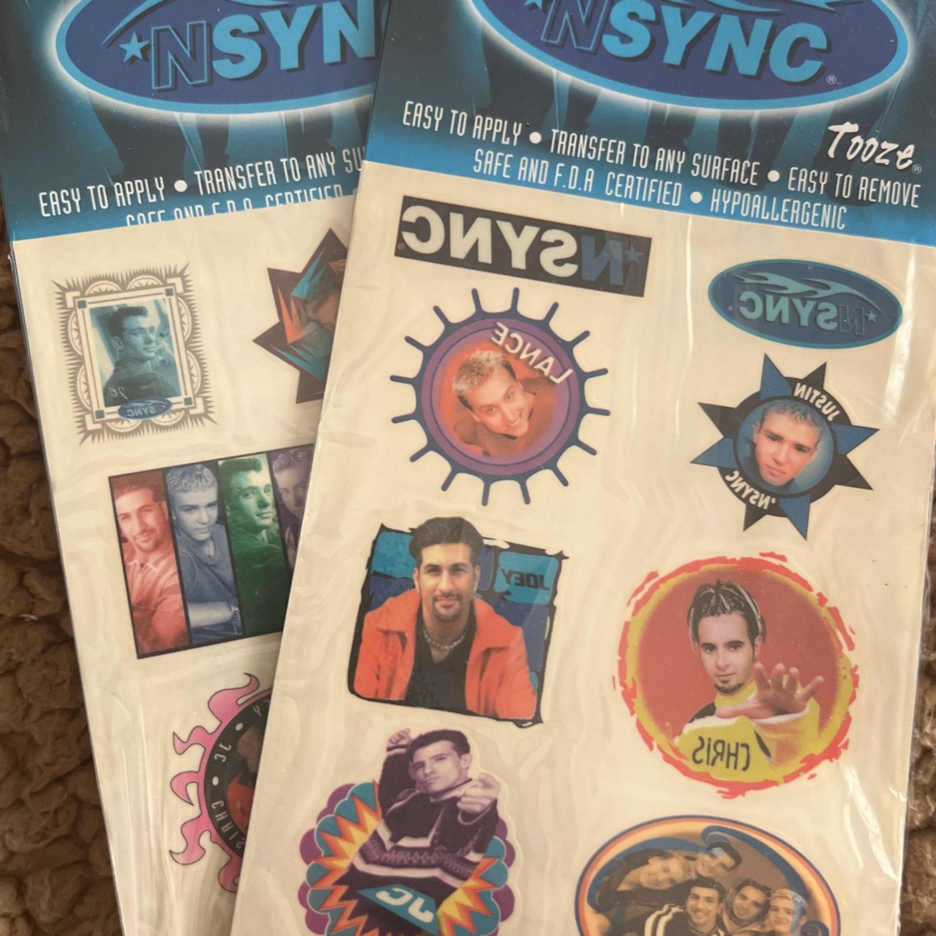 Vintage 1999 Panini Sealed Pack Of NSYNC Temporary Tattoos