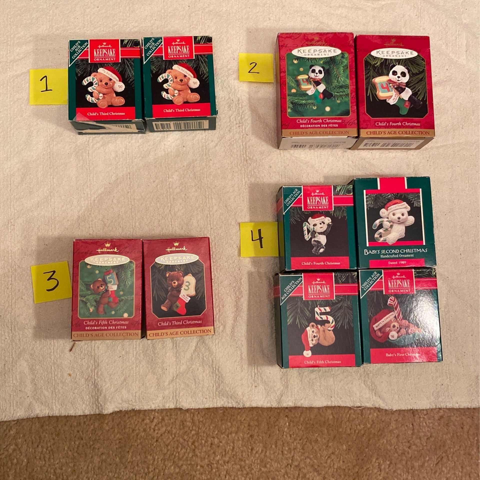 Hallmark Ornaments “Baby’s Christmas” 1990-2000