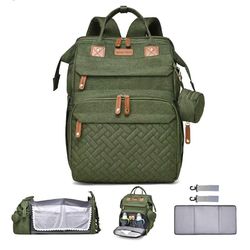 Baby Diaper Bags with Changing Station Multifunctional Waterproof Diaper Bag Backpack Travel Baby Bag with Changing Pad, Pacifier Case,Baby Essentials