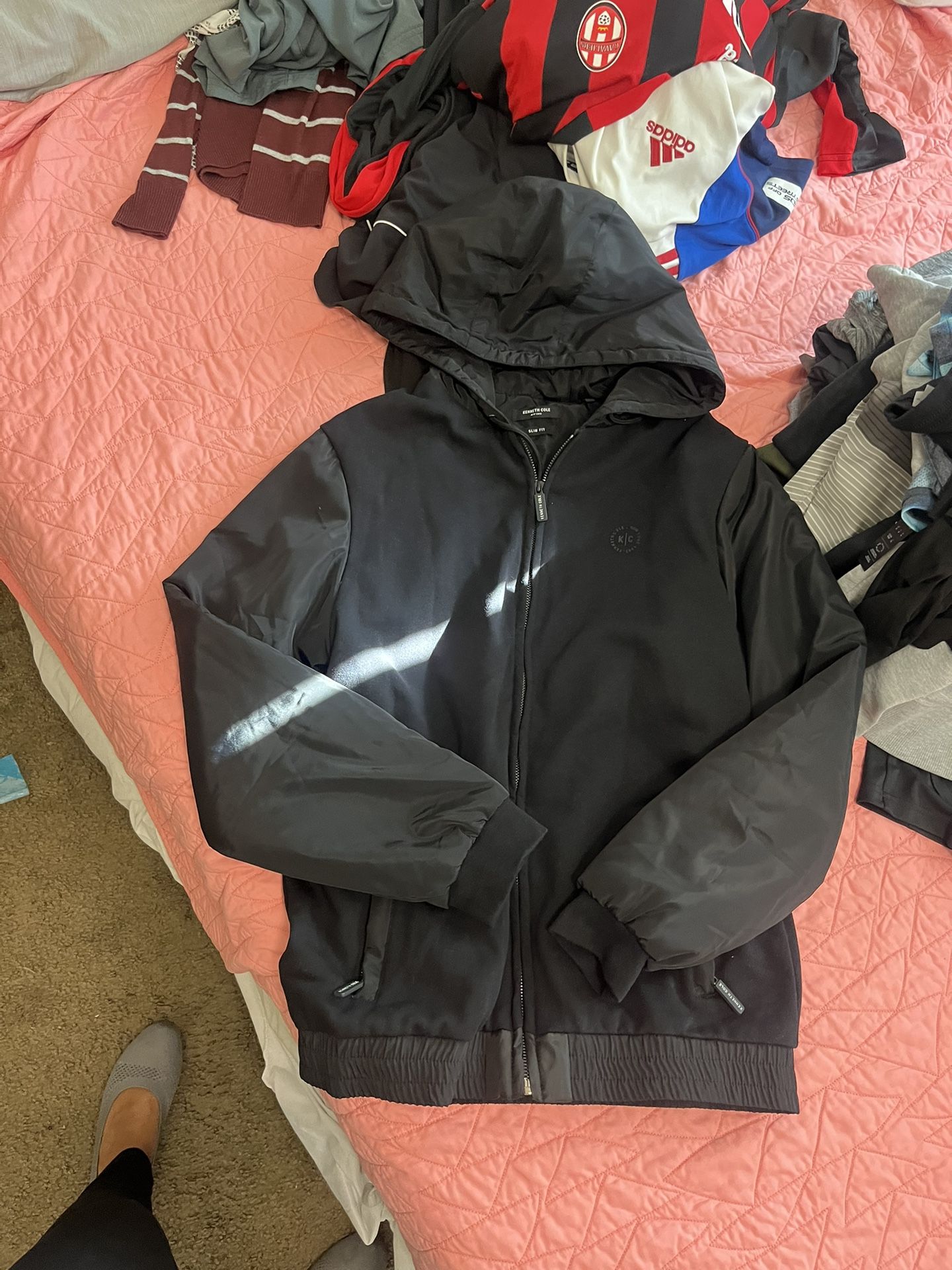 Men’s Keneth Kole Hooded Jacket Size Small 