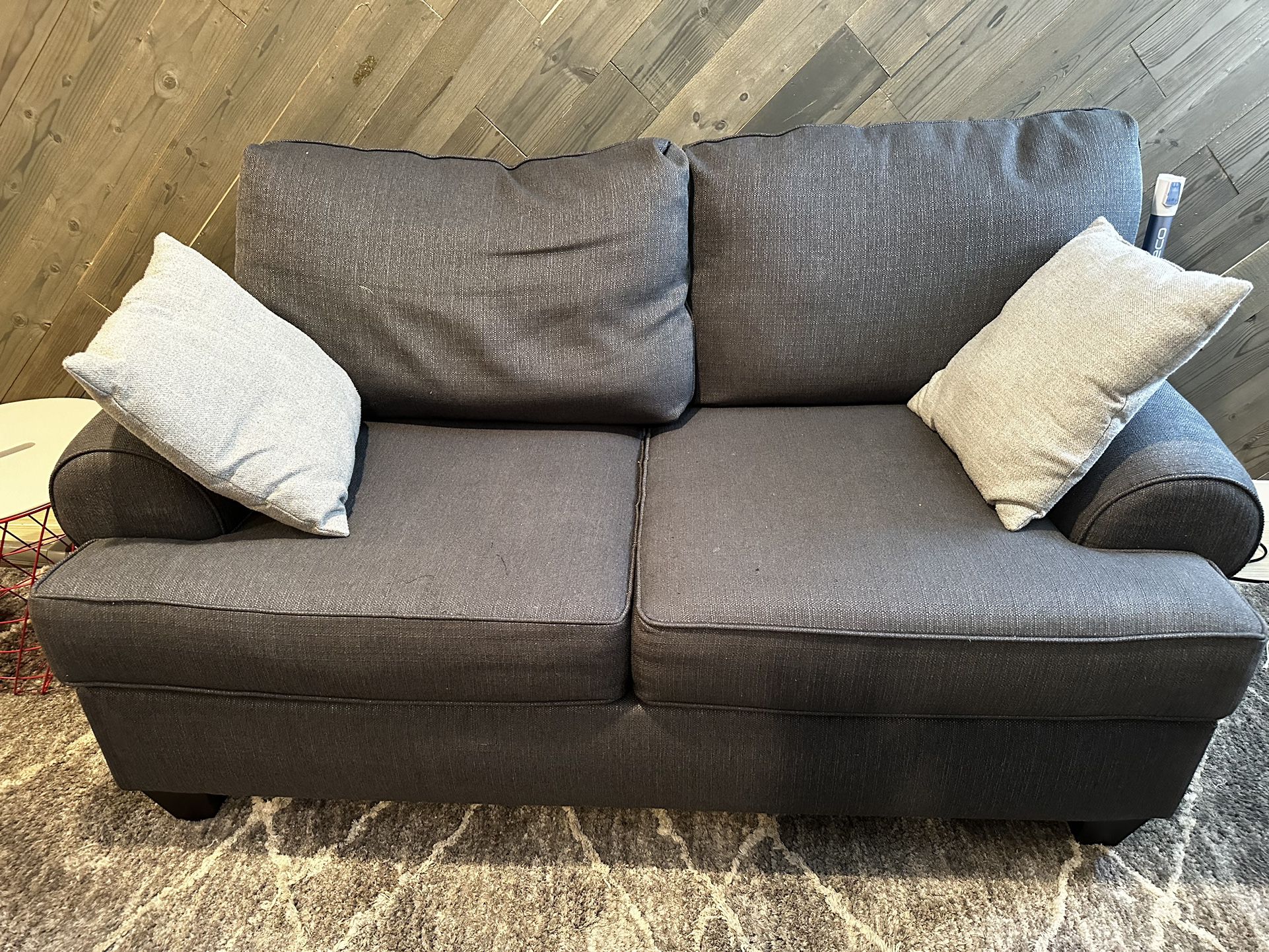 MOVING/MUST SELL- Modern Loveseat in Charcoal Fabric