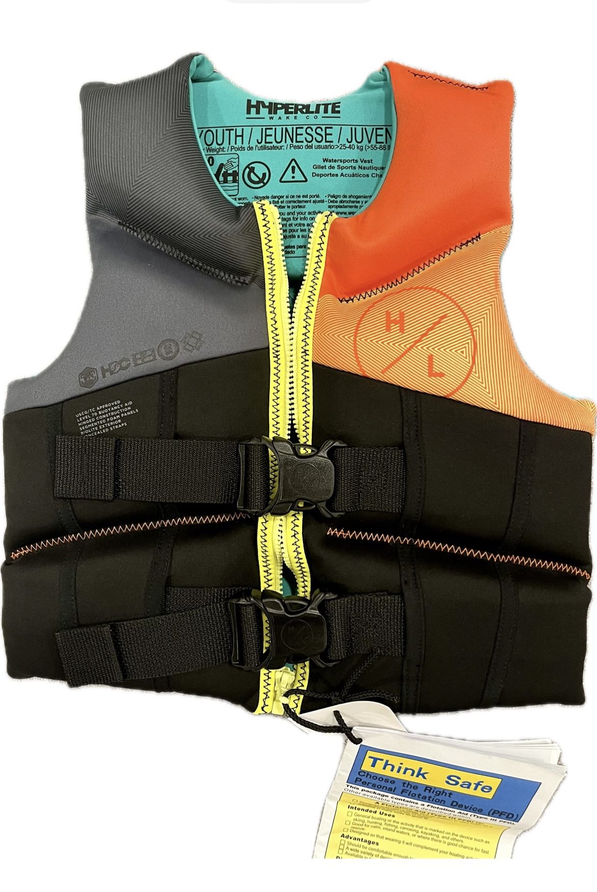 HyperLite Elite Kids Life Jacket, US Coast Guard Approved, Great for Any Water Sports Activity Including Boating, Paddle & Swimming ✅NEW•Retails $79.9