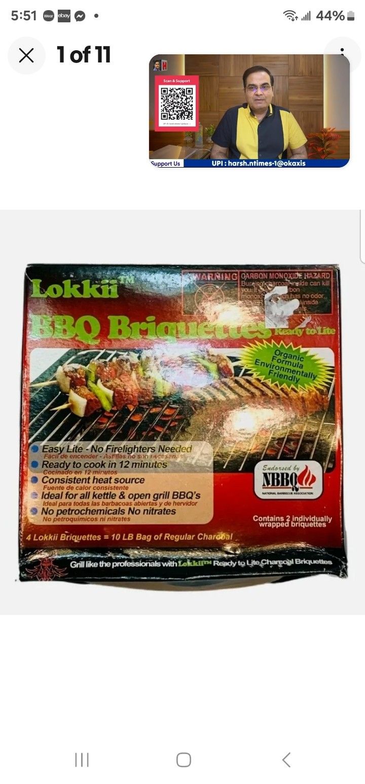 LOKKII BBQ BRIQUETTES READY TO LITE CAMPFIRES OR GRILLS Box Contains 2 Briquett