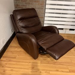Brown Electric Recliner Faux Leather